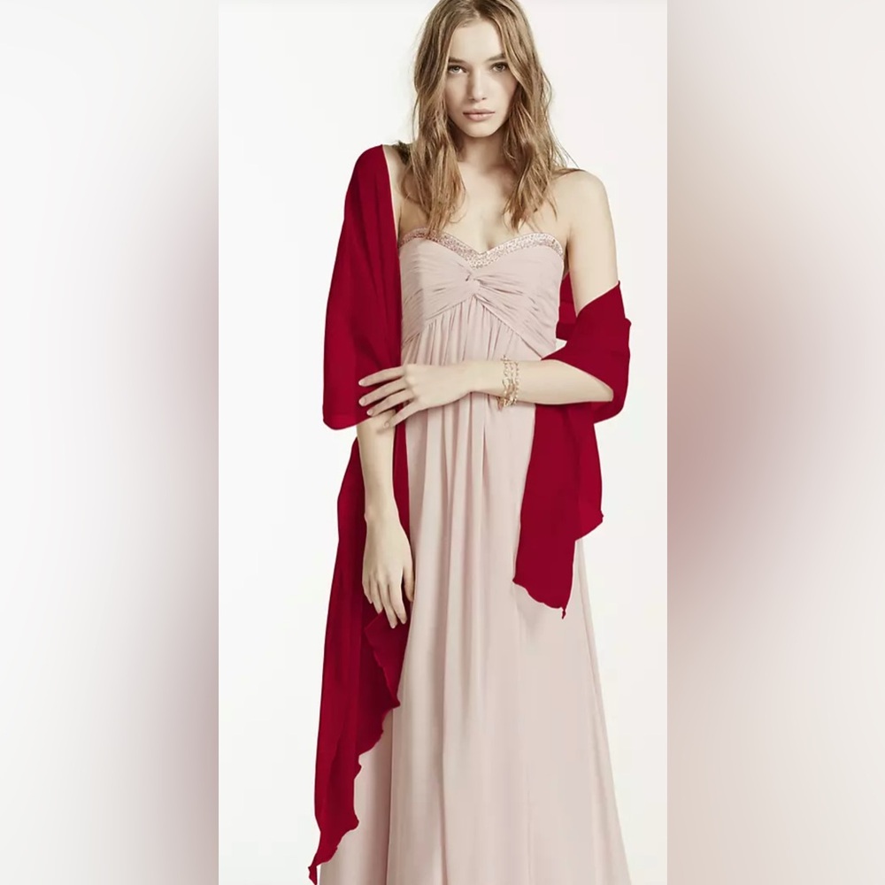Chiffon wrap in apple red